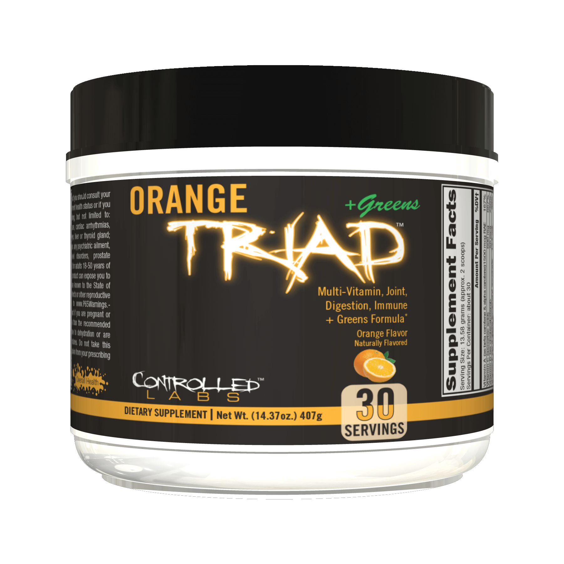 glutathione orange triad CONTROLLED LABS Plus Greens for Men and Women, 30 Servings Iron Free Sports Supplement for Overall Health, Multivitamin, Digestion, Immune System, and Joint Health : Health & Household Controlled Labs Orange Triad Plus