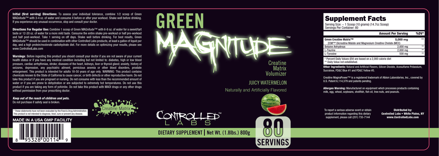green magnitude watermelon label