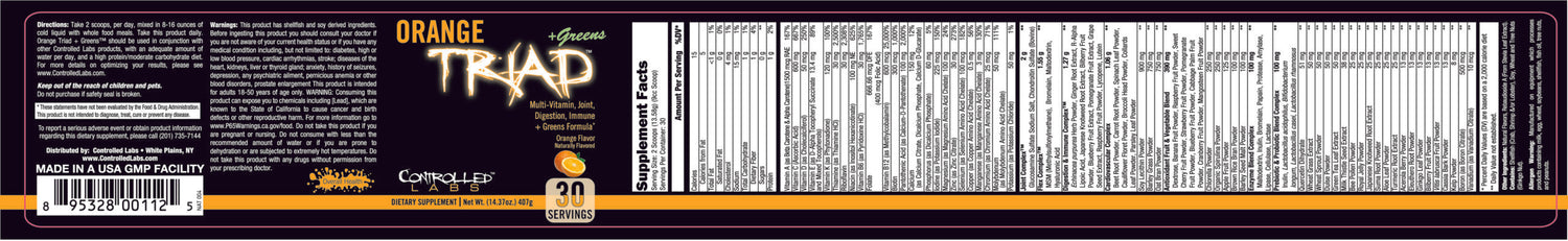 orange triad 30 label