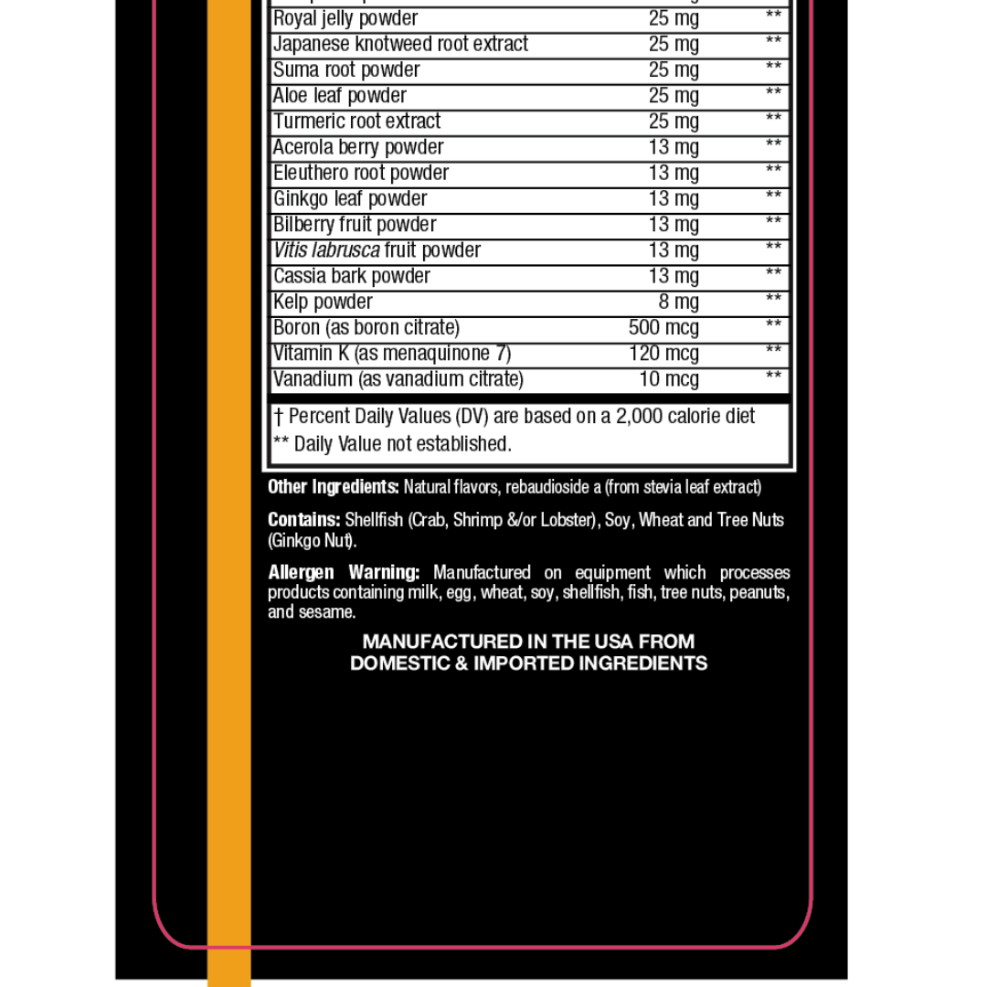 Orange Greens | Orange | Supplement Facts 3