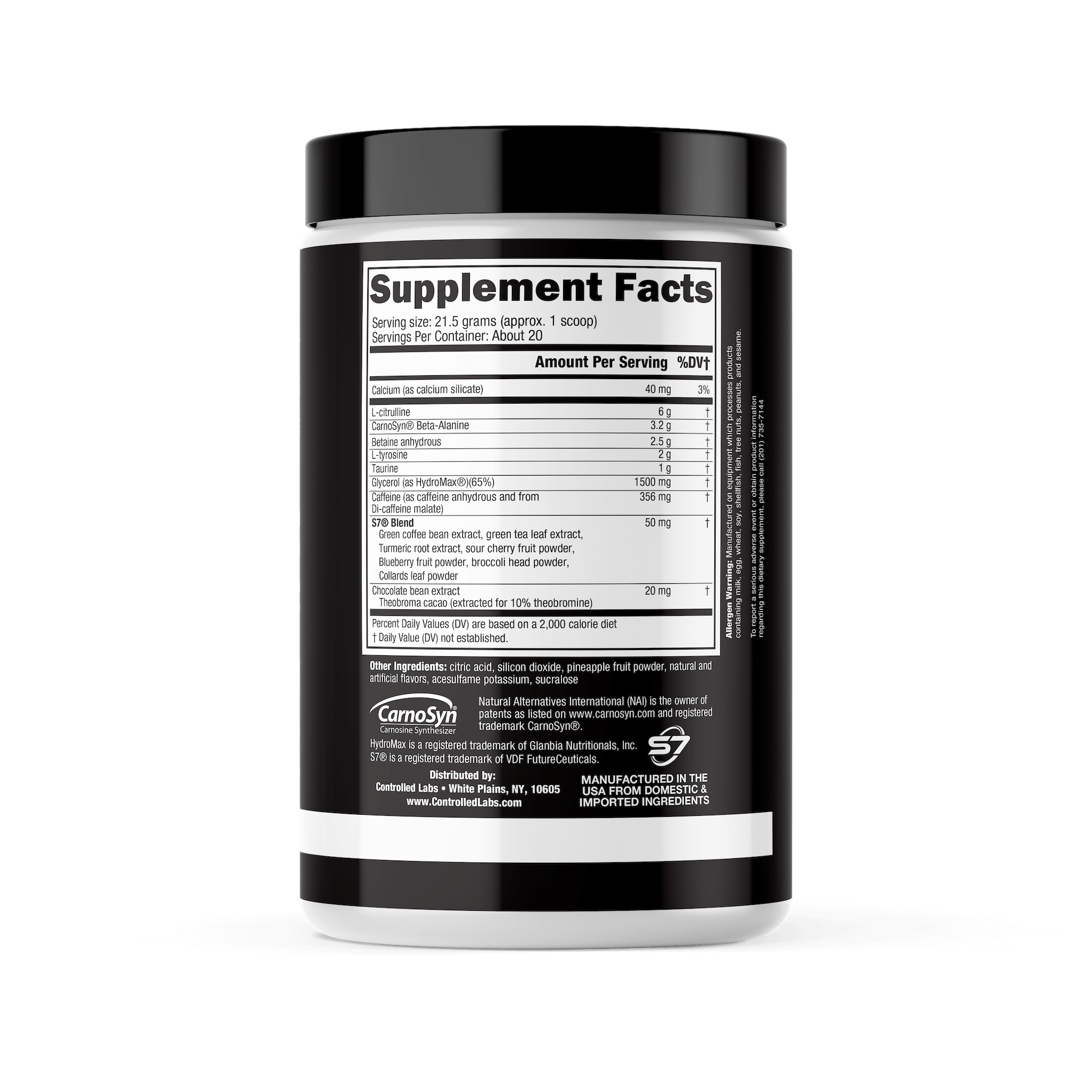 WhiteFlood Watermelon Supplement Facts